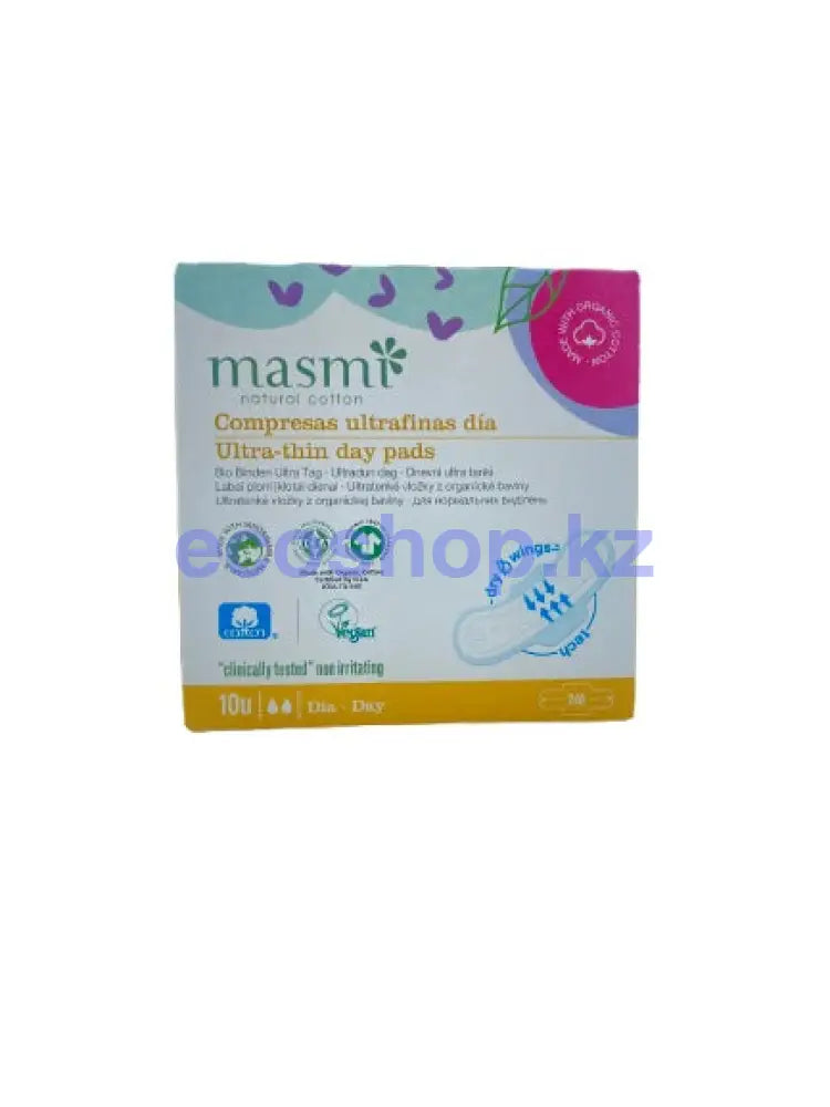 MASMI NATURAL COTTON Ультратонкие дневные гигиенические прокладки Soft 10 шт Прокладки