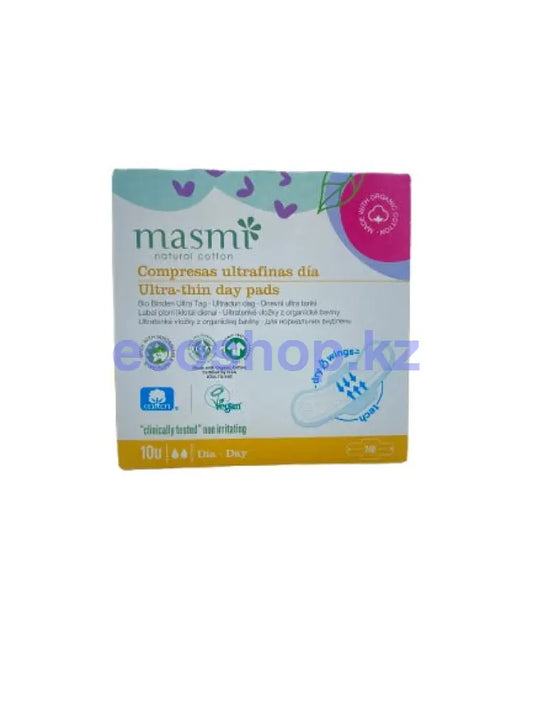 MASMI NATURAL COTTON Ультратонкие дневные гигиенические прокладки Soft 10 шт Прокладки