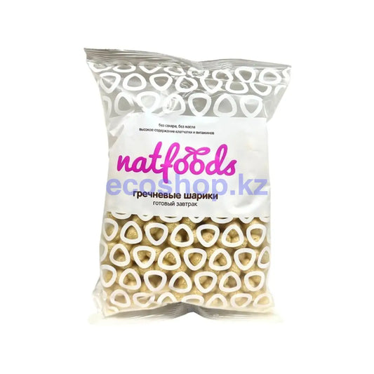 Natfoods Готовый завтрак сладкие гречневые шарики без сахара 75гр Сухой завтрак