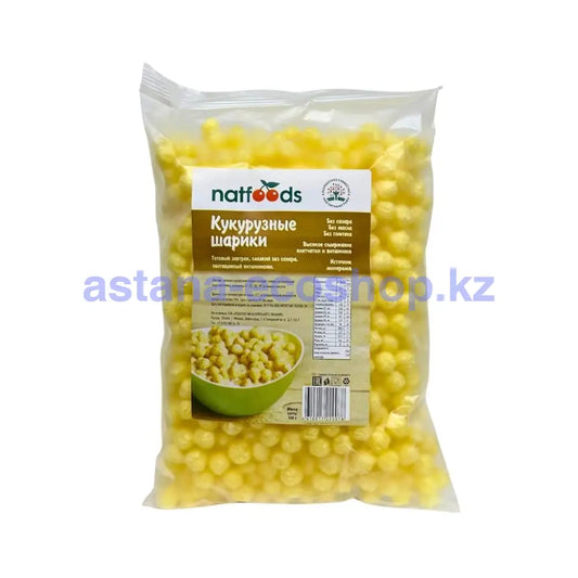 Natfoods Готовый завтрак сладкие кукурузные шарики без сахара 100гр Сухой завтрак