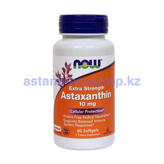 Now Астаксантин 10мг 60кап \ Astaxanthin10 mg Витамины