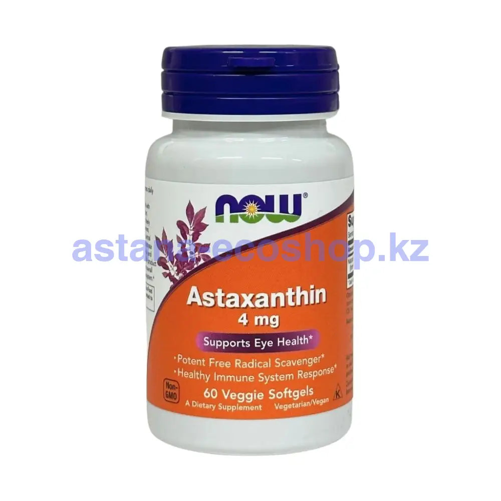 Now Астаксантин 4Мг 60Раст Кап \ Astaxanin 4Mg 60Veg.soft Витамины