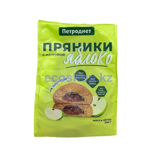 Петродиет Пряники с начинкой на фруктозе Яблоко 350гр Пряники