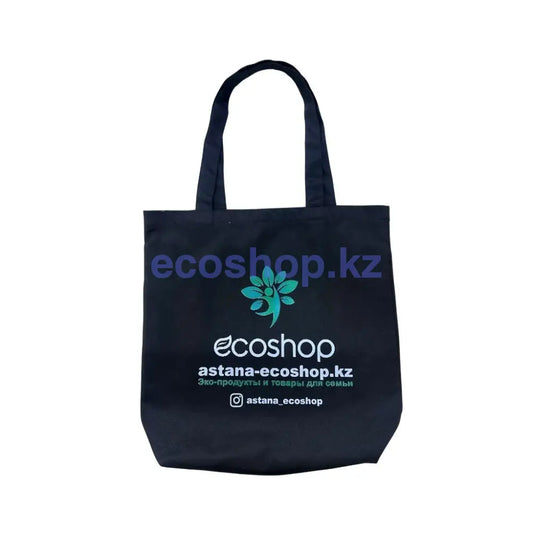 Сумка с логотипом EcoShop черная и бежевая Сумка