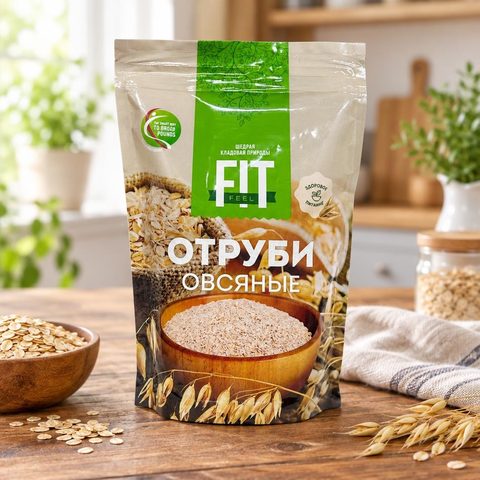 Отруби овсяные 400 гр дойпак 9 шт ТМ Fit Feel