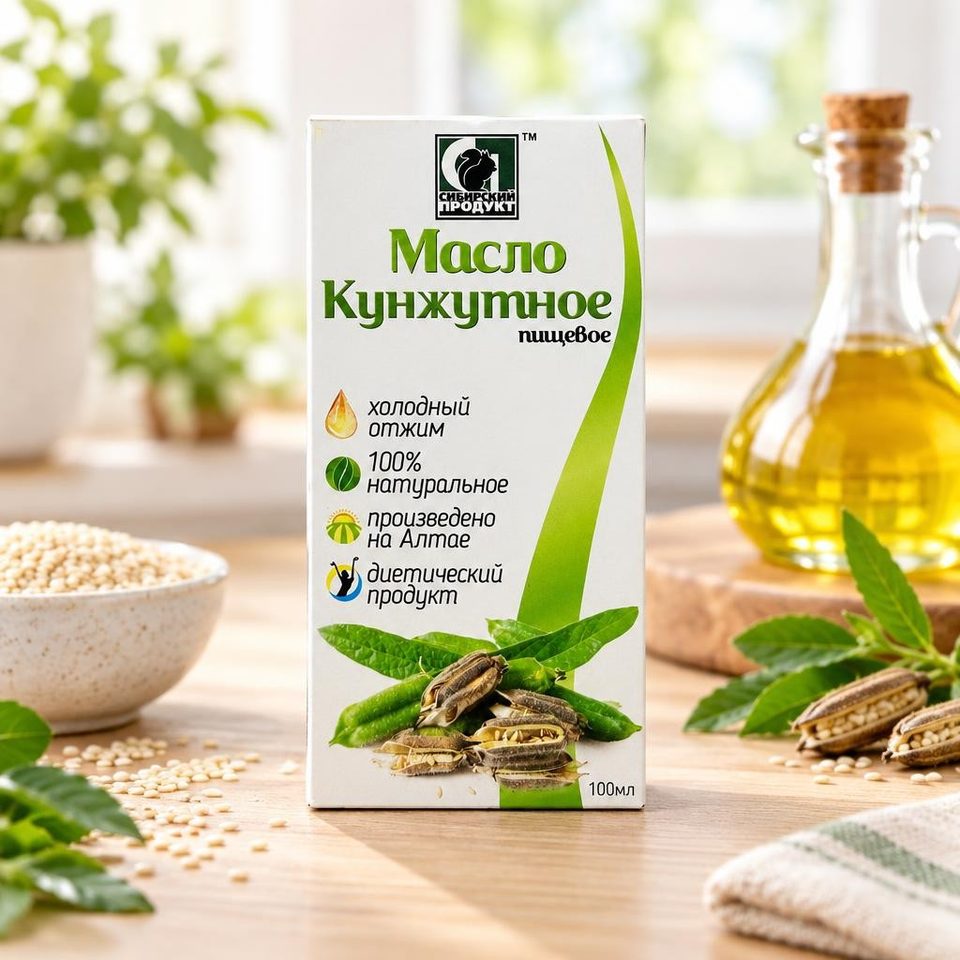 Масло нерафинированное пищевое Сибирское Кунжутное 100 мл