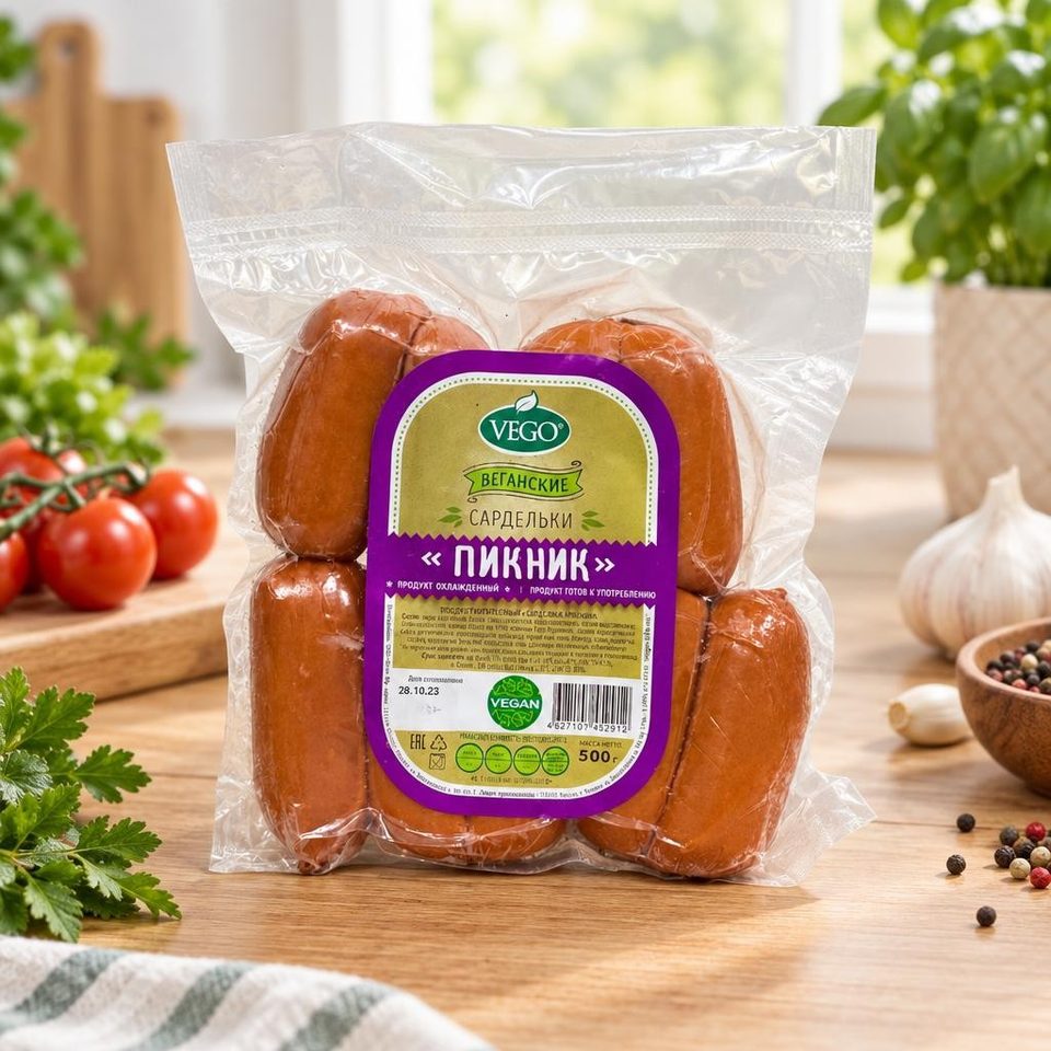 Продукт растительный Сардельки Пикник 500 гр