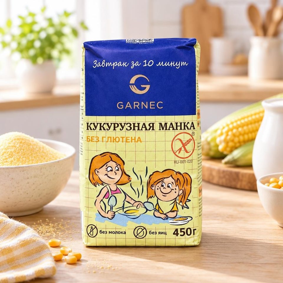 Гарнец Кукурузная манка 450 гр