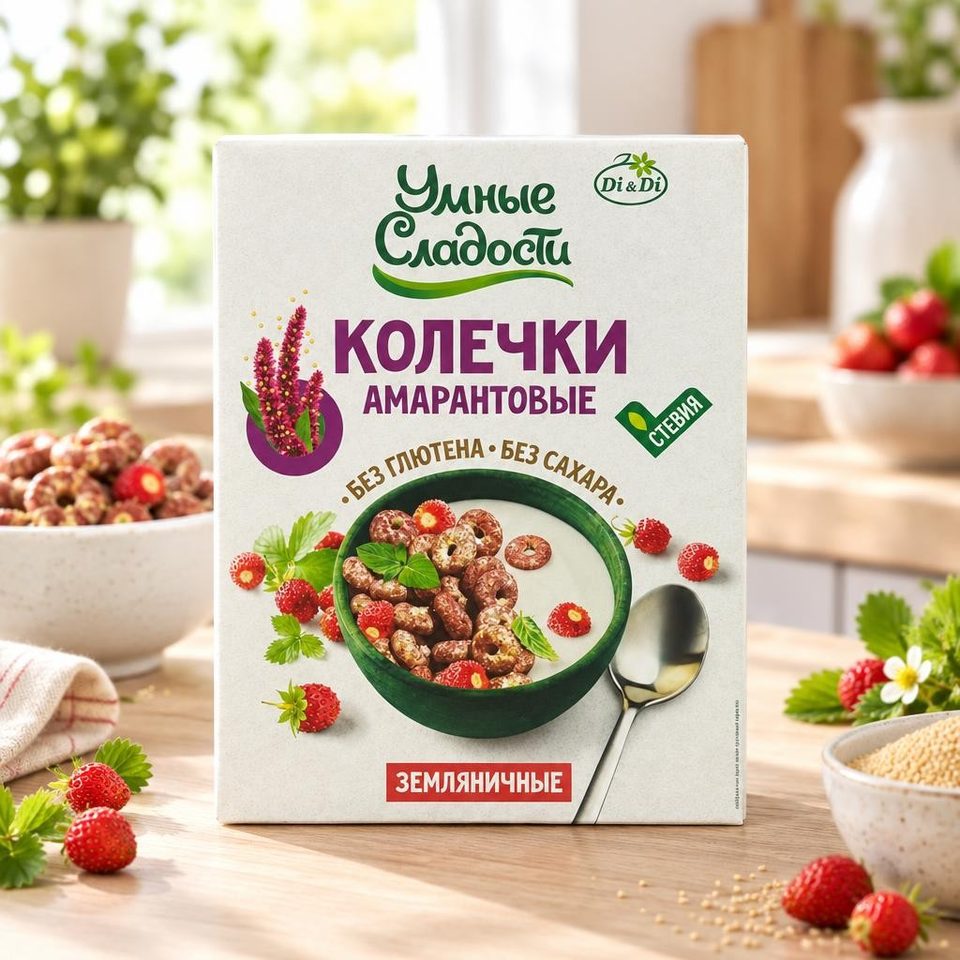 Колечки Умные сладости амарантовые Земляничные 150 гр 9 шт