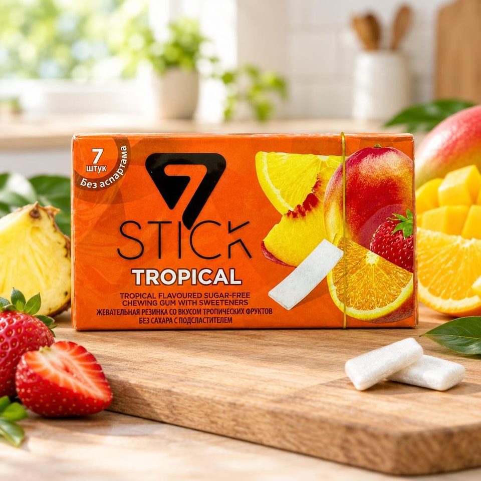 Жевательная резинка 7 STICK MIXED FRUIT TROPICAL 14.5гр 24шт