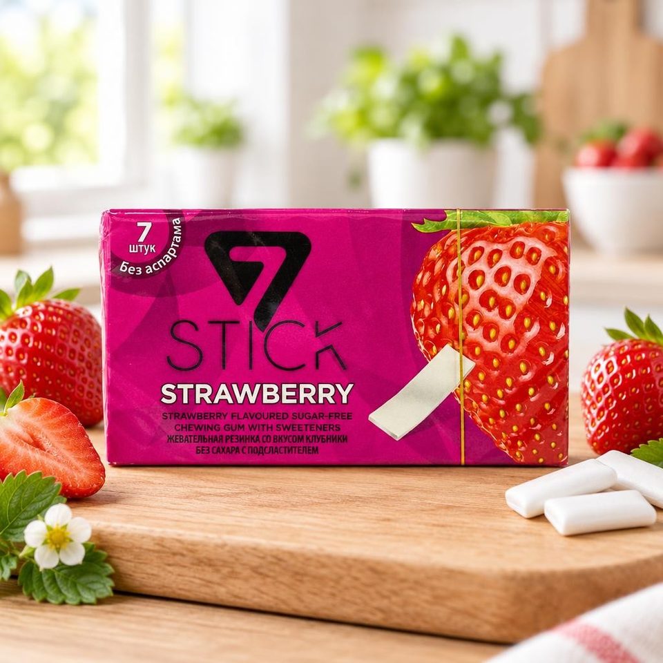 Жевательная резинка 7 STICK STRAWBERRY 14,5гр 24шт