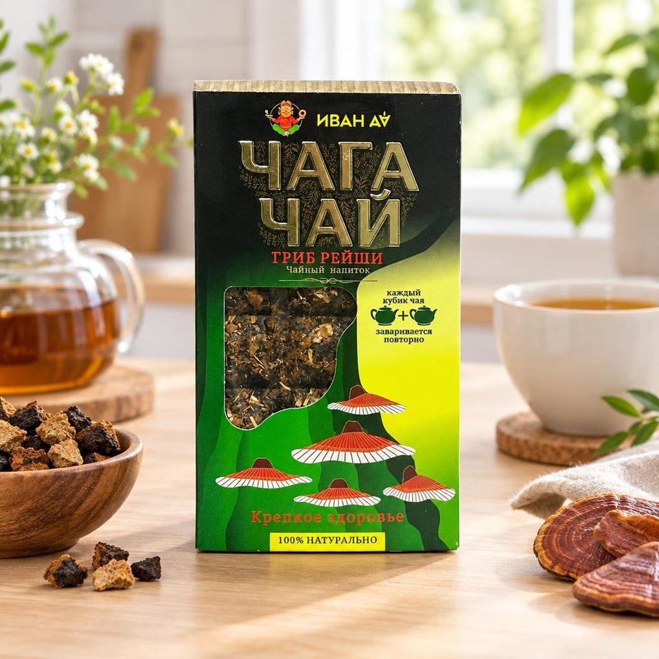 Чайный напиток Чага-чай с грибом рейши 96 гр 12 шт