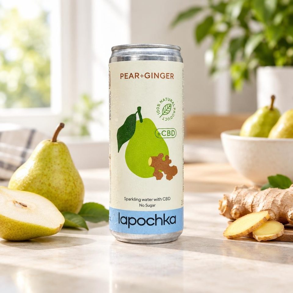 Лапочка Vitamin Water CBD Груша напиток безалькогольный 330мл