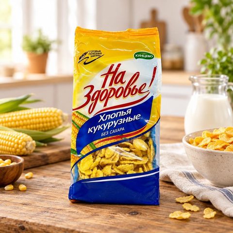 На здоровье Хлопья кукурузные 150гр