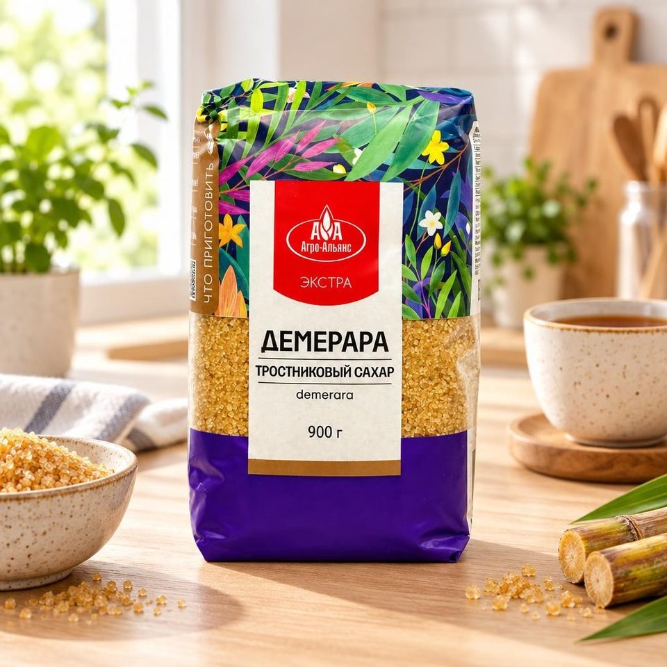 Сахар коричневый Demerara Экстра 0,9 кг 12 шт