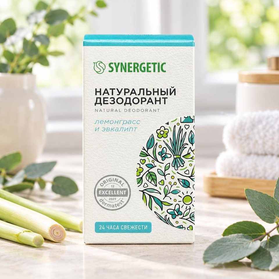 Синергетик Натуральный дезодорант Лемонграсс-эвкалипт 50мл 12шт