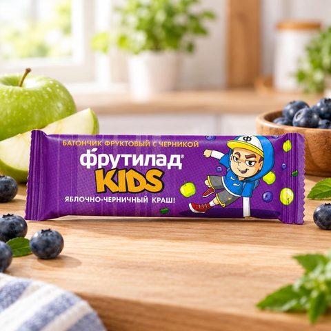 Фрутилад Кидс Батончик Яблочно-черничный краш 25гр 24шт