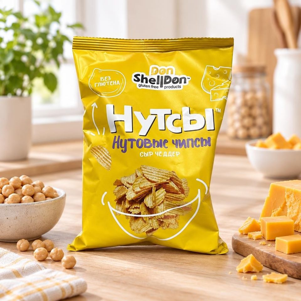 Чипсы нутовые НУТСЫ Сыр чеддер 50 гр