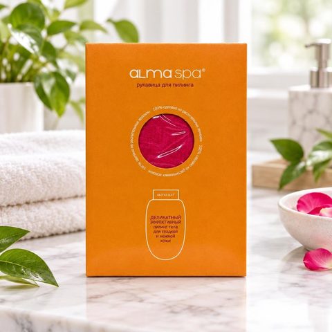 Alma spa Руковица для пилинга Розовая