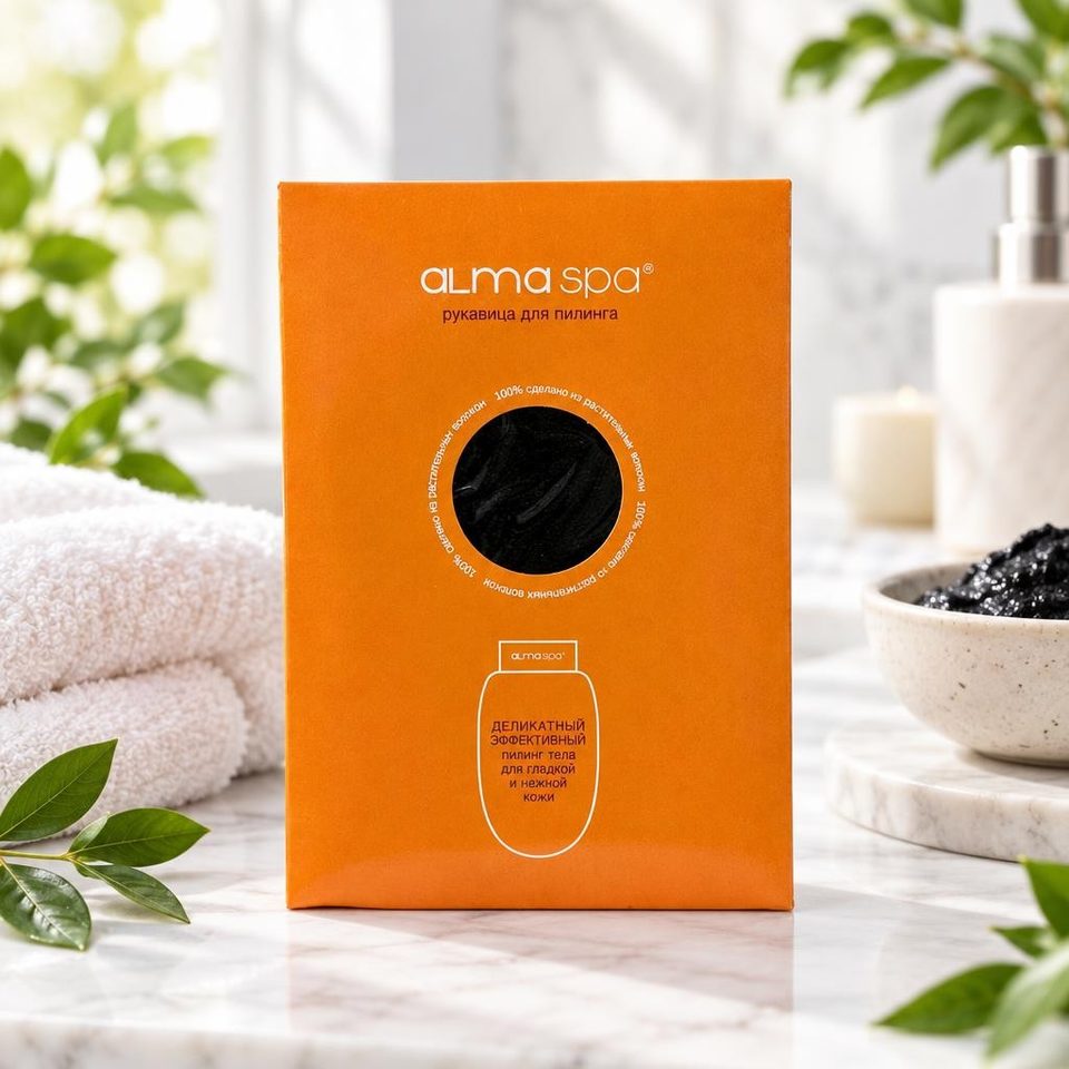 Alma spa Руковица для пилинга Черная