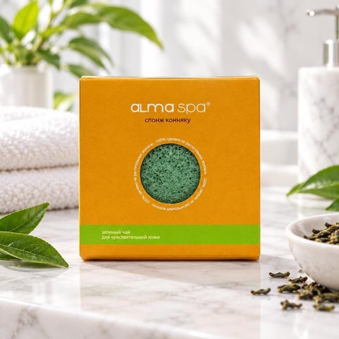 Alma spa Спонж конняку Зеленый чай для чувствительной кожи