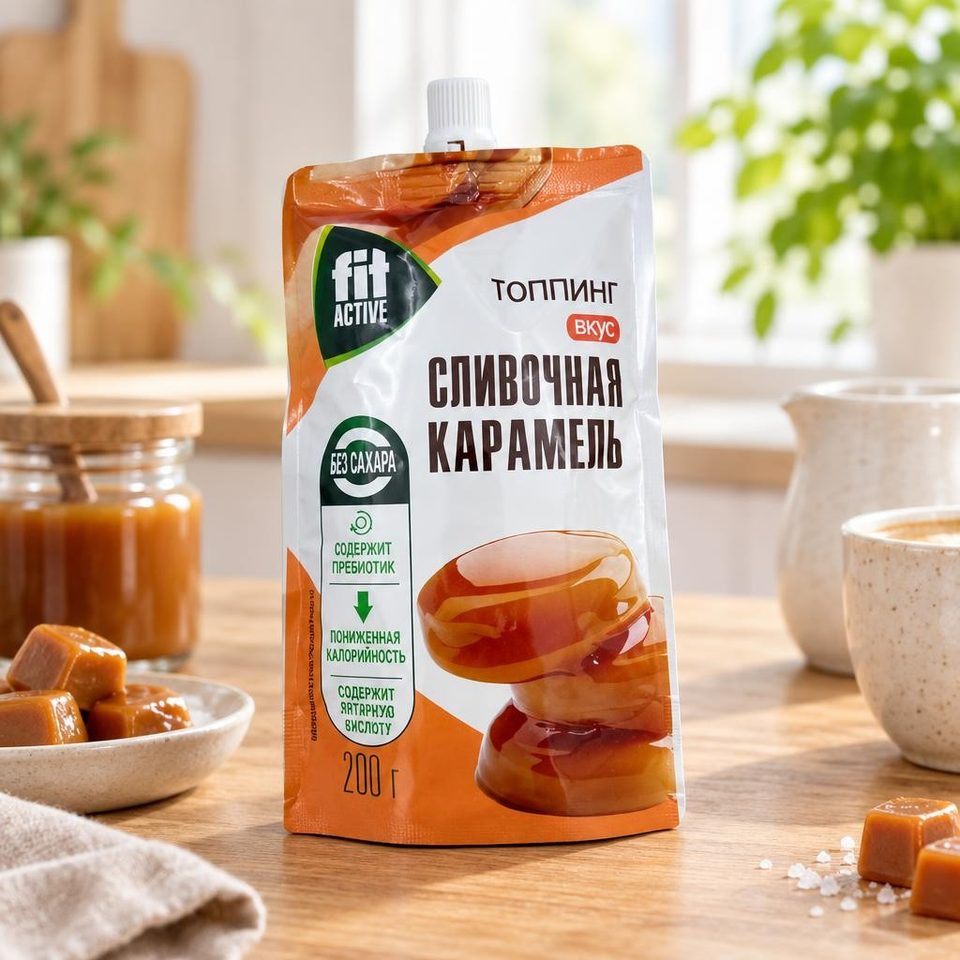 Фит Топпинг Сливочная Карамель дой-пак 200гр 10шт