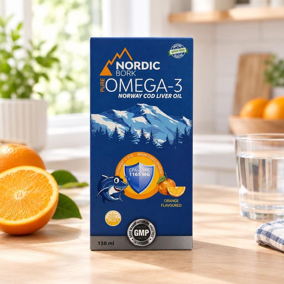 Nordic Bork Omega 3, orange flavoured, 150мл