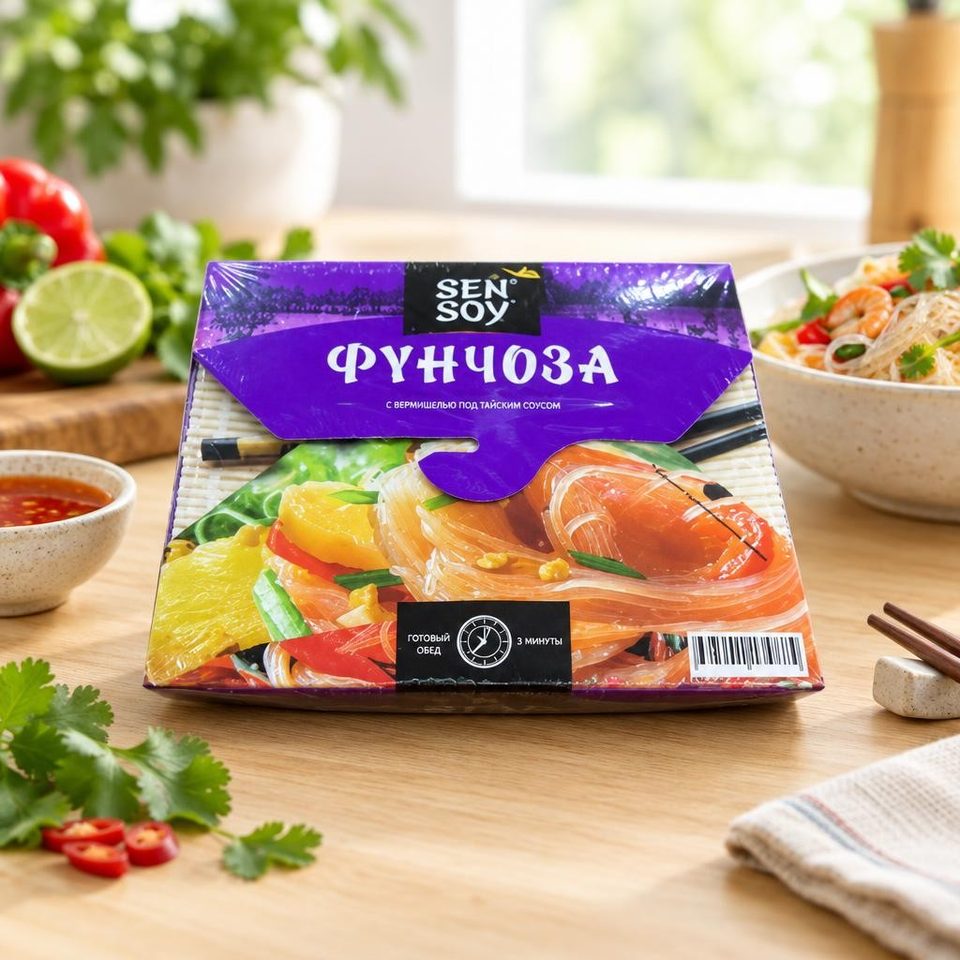 Sen Soy Вермишель фунчоза под тайским соусом 125гр 12шт