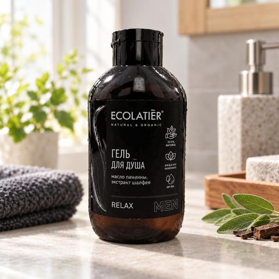 ECOLATIER Мужской гель для душа Relax 400мл 10шт