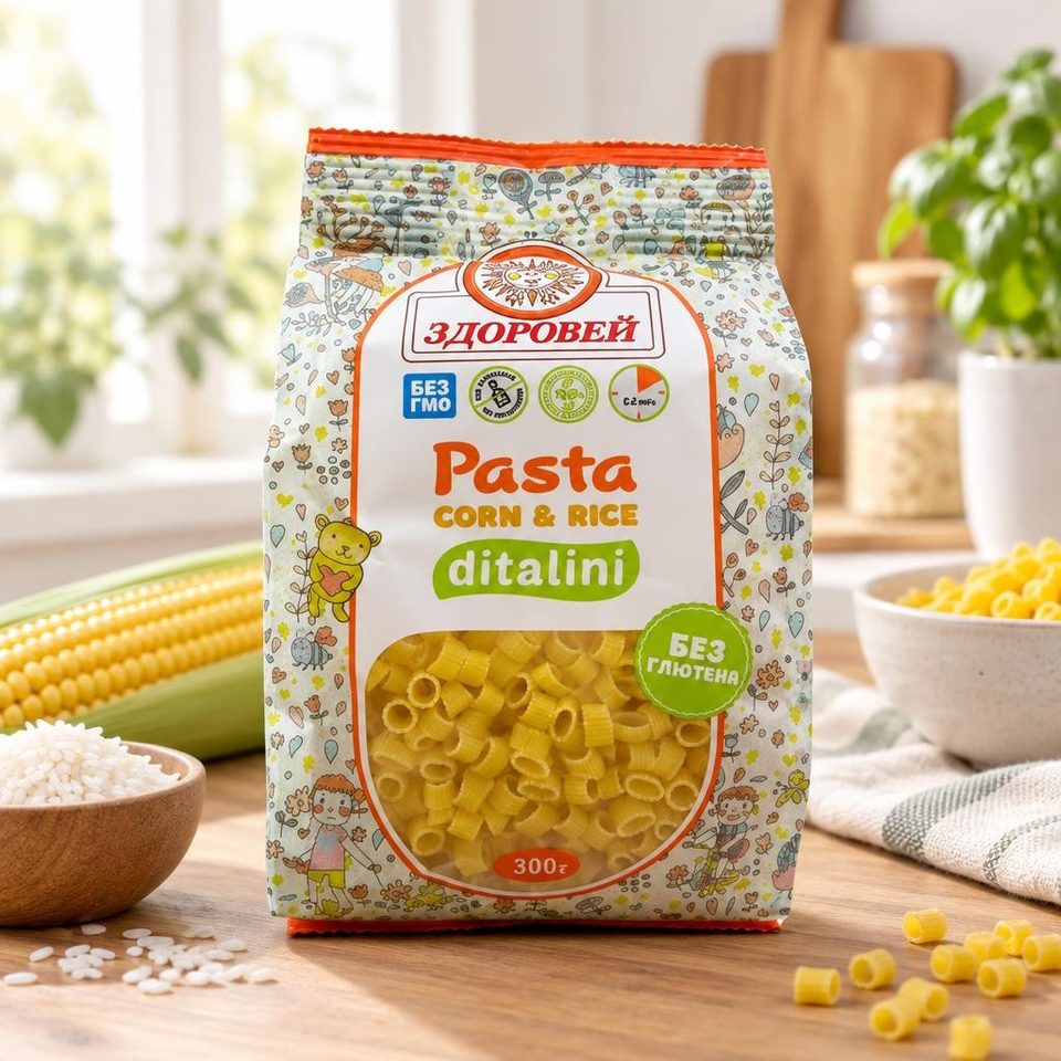 Макароные изделия кукурузно-рисовые Pasta Ditalini 300гр