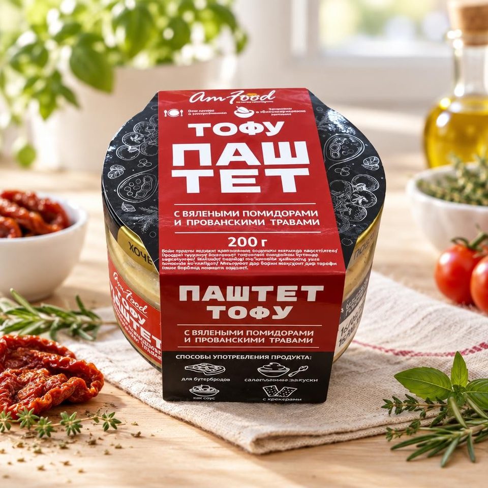 Полезные продукты Тофу-паштет с вяленными помидорами и прованскими травами 200гр