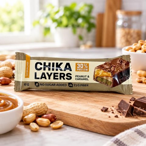 Chikalab Layers Батончик глазированный Соленая карамель и Арахис 60гр 20шт