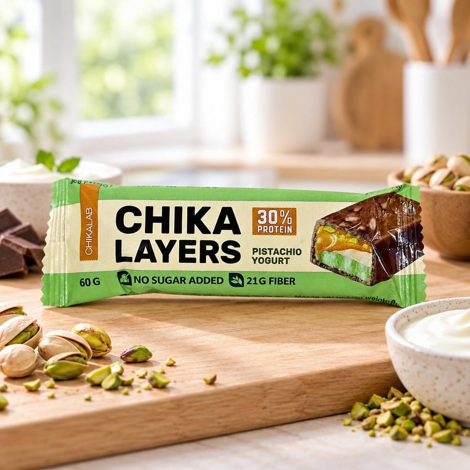 Chikalab Layers Батончик глазированный Фисташковый йогурт 60гр 20шт