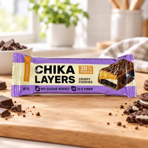 Chikalab Layers Батончик глазированный Хрустящее печенье двойным шоколадом 60гр 20шт