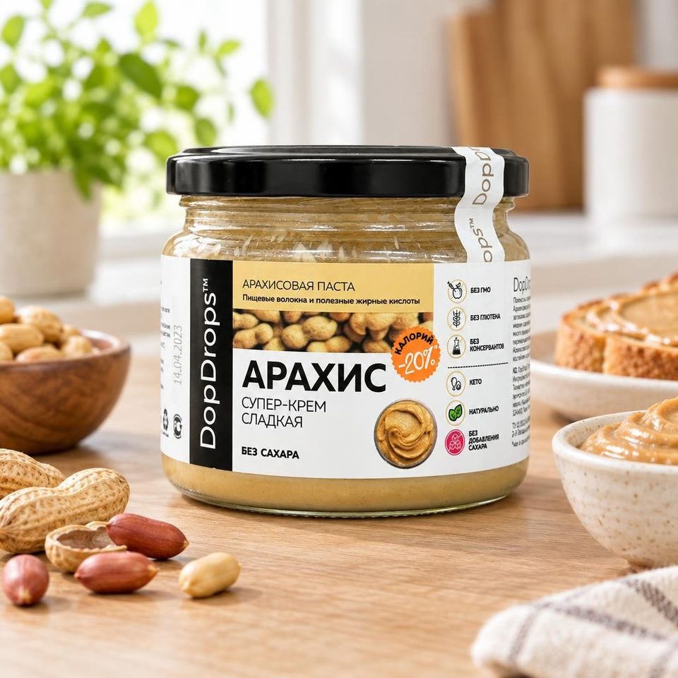 DopDrops паста Арахисовая Сладкая супер-крем 250 г.