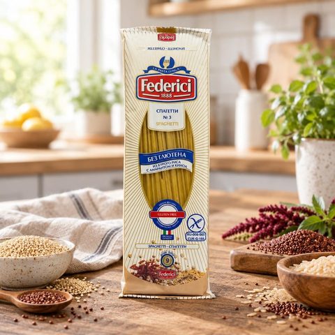 Federici Спагетти из рисовой муки с киноа и амарантом без глютена 250гр 24шт