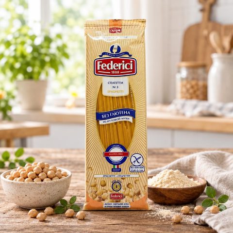 Federici Spaghetti Изделия макаронные без глютена из нутовой муки Спагетти 250гр 24шт