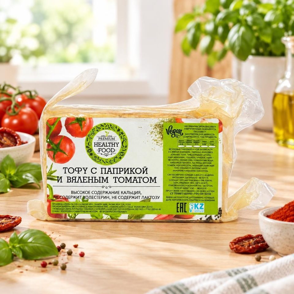 Healthy food Тофу с паприкой и вяленым томатом