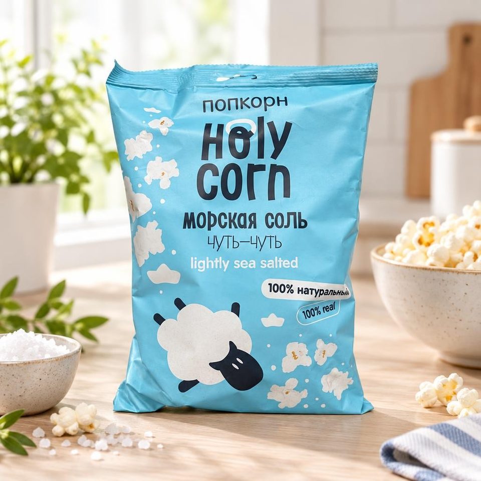 Кукуруза воздушная попкорн Морская соль 60 гр 10 шт