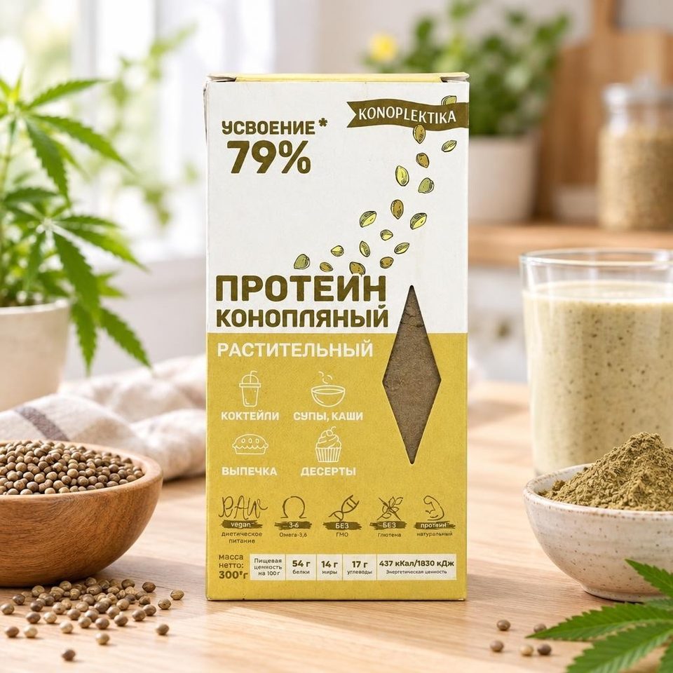 Протеин конопляный растительный 300гр 12шт