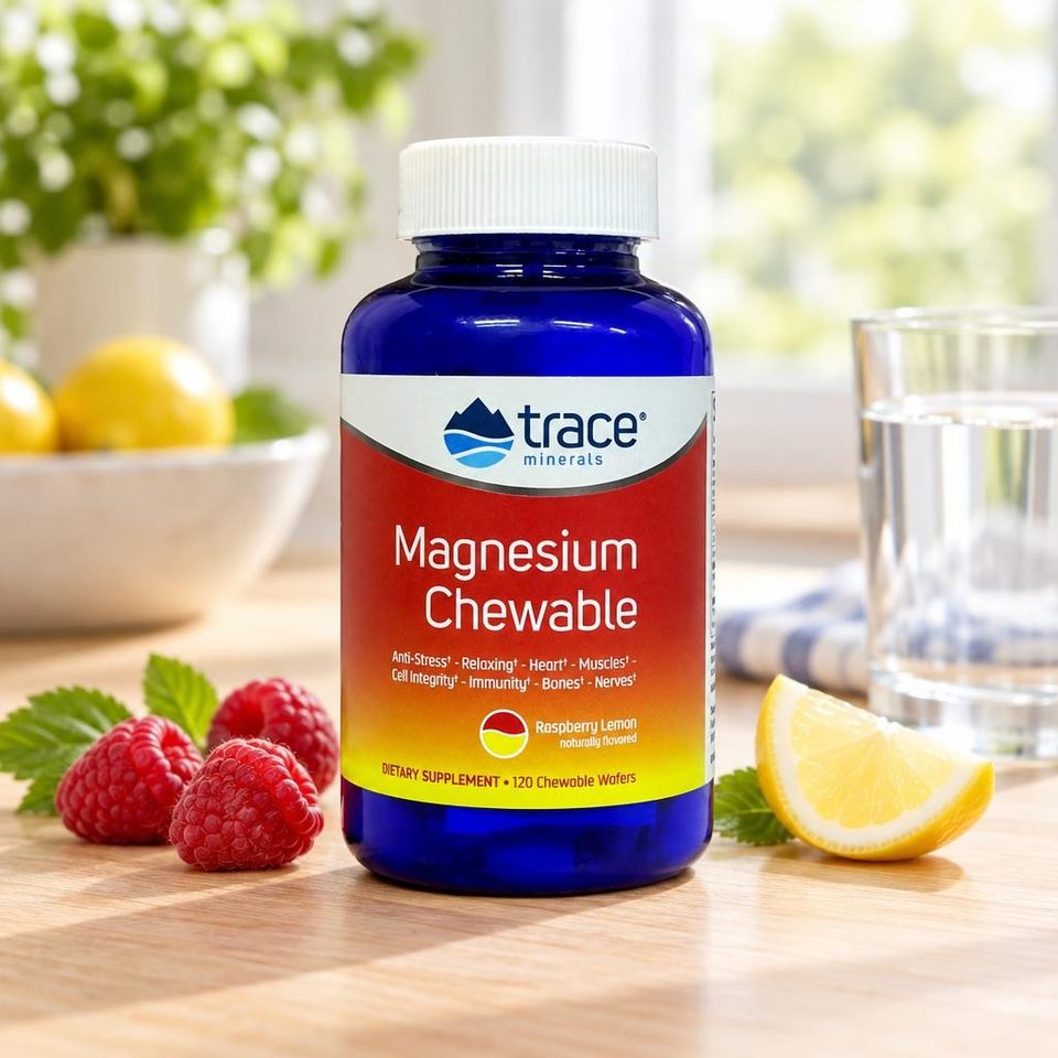 Trace minerals Magnesium Chewable Raspberry Lemon 120chewable
