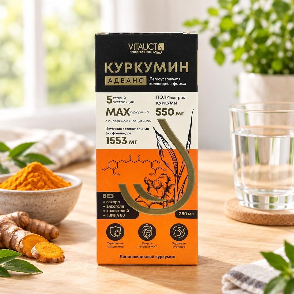 Vitauct Куркумин Адванс с пиперином и лецитином раствор 250мл
