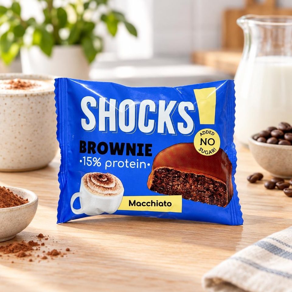 FitnesShock Изделие кондитерское глазированное Брауни Кофе с молоком 50гр 9шт