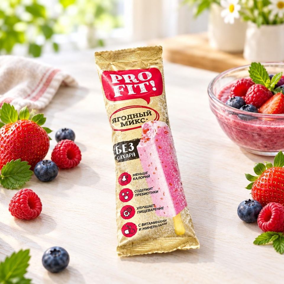 Pro Fit Эскимо Ягодный микс с ягодными пюре без сахара 50гр*21