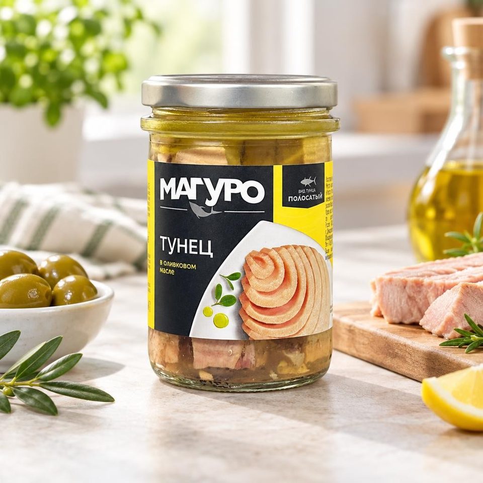 Тунец Магуро полосатый филе в оливковом масле 200 гр 12 шт
