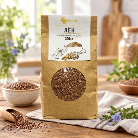 Диканшы Лен коричневый 300гр
