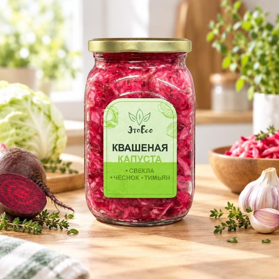 Квашеная капуста со свеклой этоэко