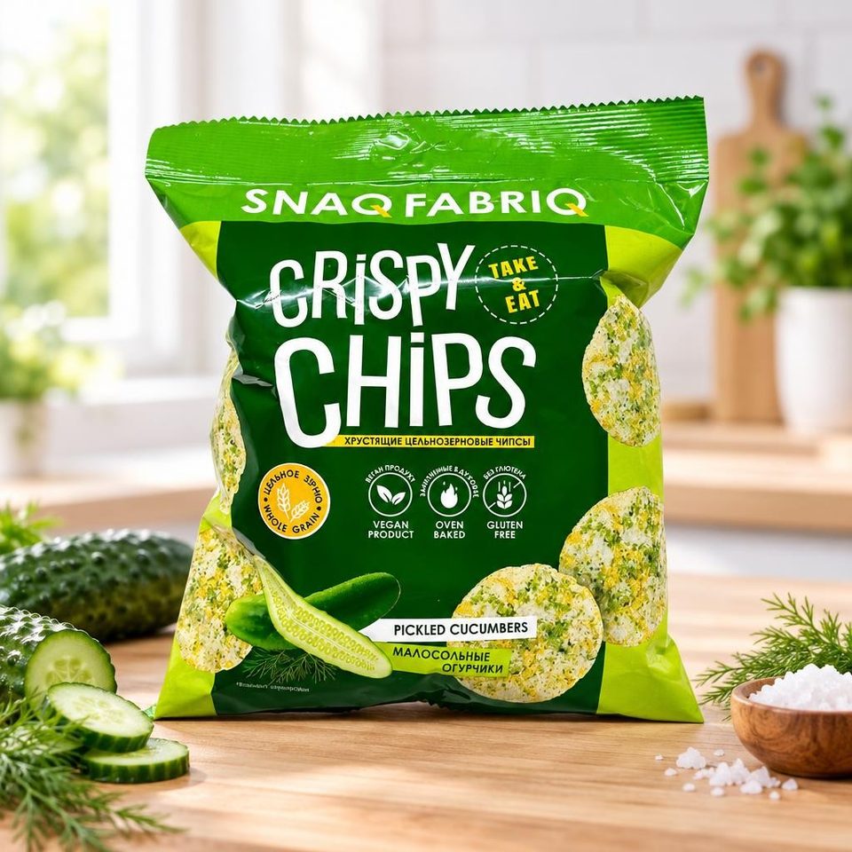 SNAQ FABRIQ Чипсы ц/з со вкусом Малосоленые огурчики 50гр 14шт