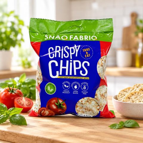 SNAQ FABRIQ Чипсы ц/з со вкусом Томат и базилик 50гр 14шт