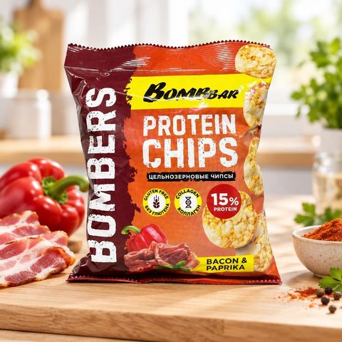 Bombbar Чипсы ц/з со вкусом Бекон с паприкой 50гр 14шт